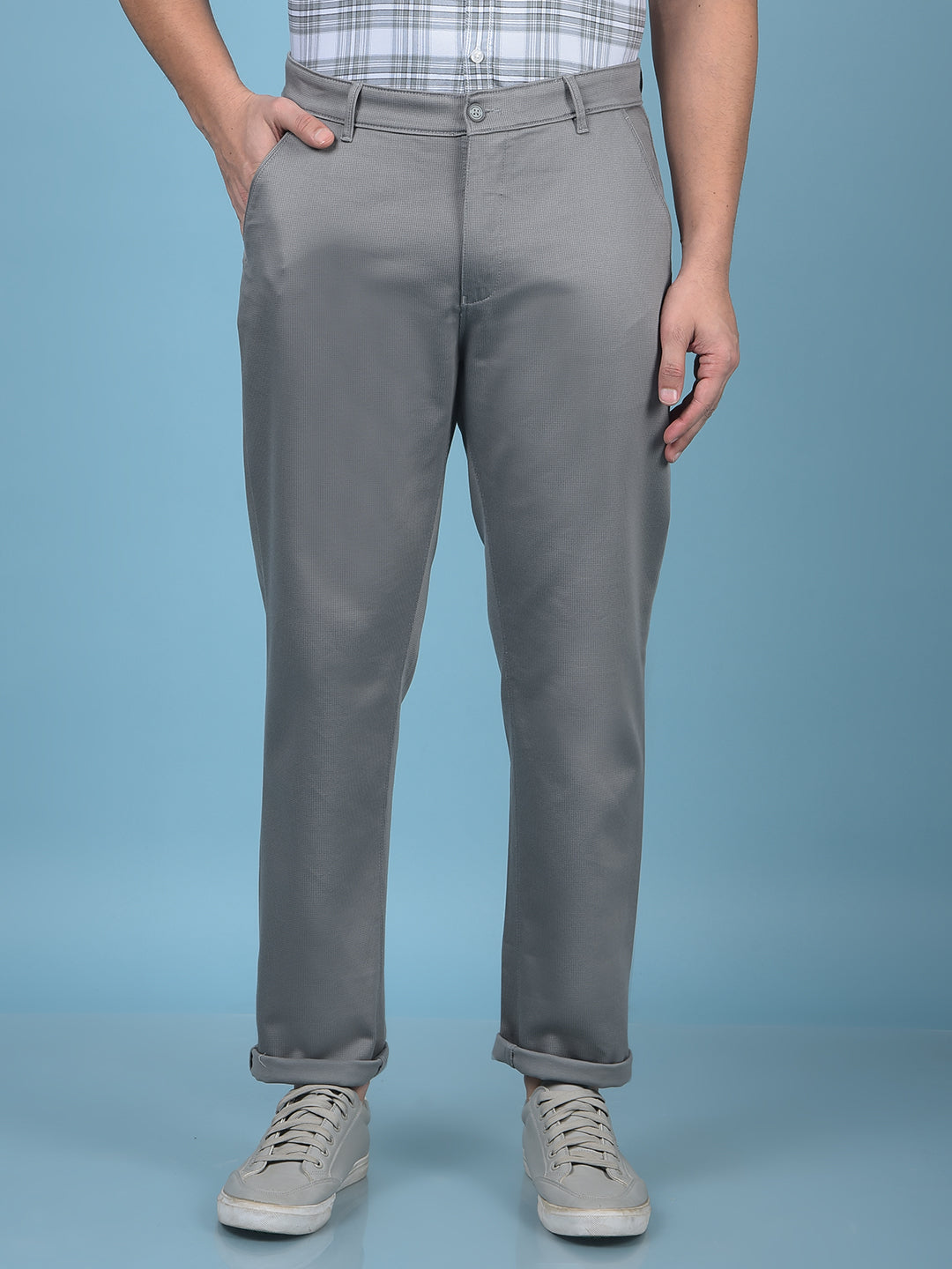 Grey Printed Trousers-Men Trousers-Crimsoune Club