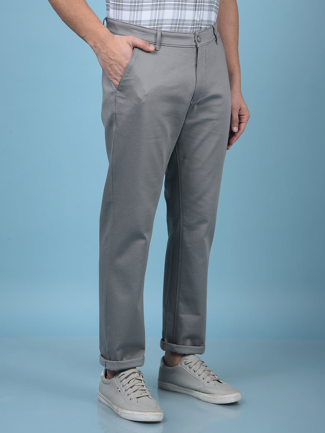Grey Printed Trousers-Men Trousers-Crimsoune Club