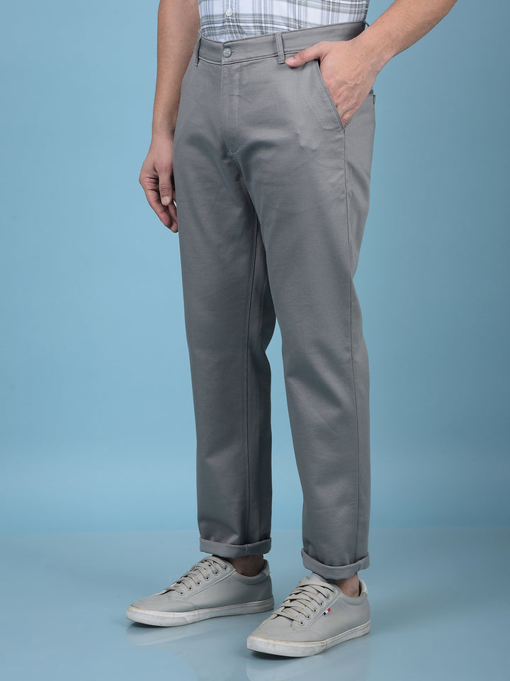 Grey Printed Trousers-Men Trousers-Crimsoune Club