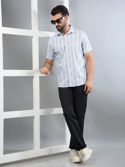 Black Printed Trousers-Men Trousers-Crimsoune Club