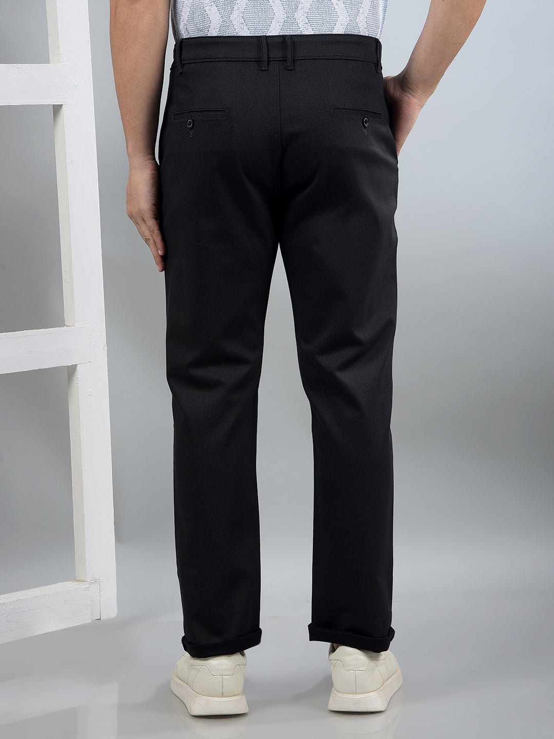 Black Printed Trousers-Men Trousers-Crimsoune Club