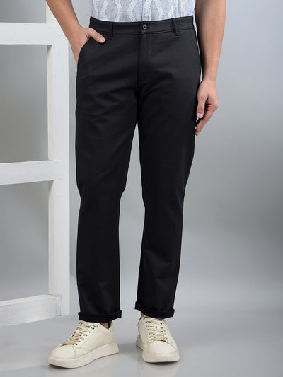 Black Printed Trousers-Men Trousers-Crimsoune Club