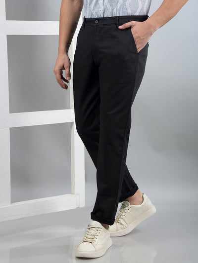 Black Printed Trousers-Men Trousers-Crimsoune Club