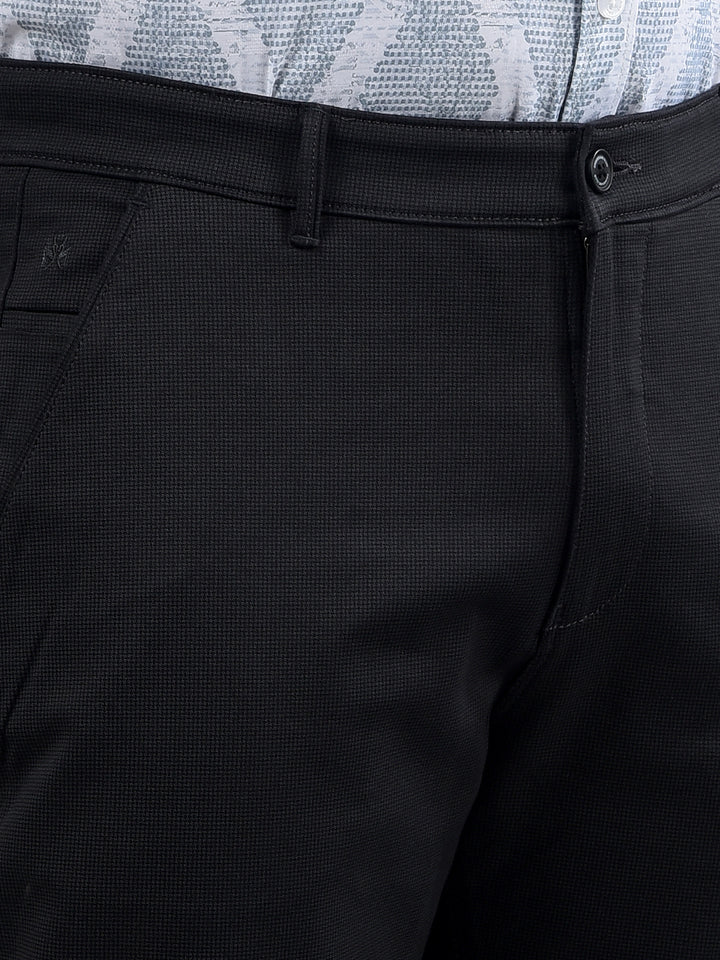 Black Printed Trousers-Men Trousers-Crimsoune Club