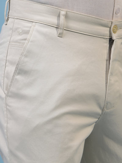 Men's Cream Trousers-Men Trousers-Crimsoune Club
