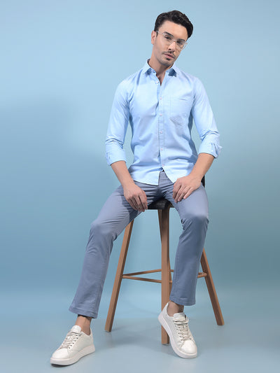 Men's Blue Trousers-Men Trousers-Crimsoune Club