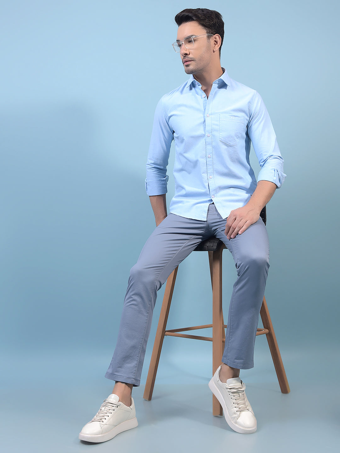 Men's Blue Trousers-Men Trousers-Crimsoune Club