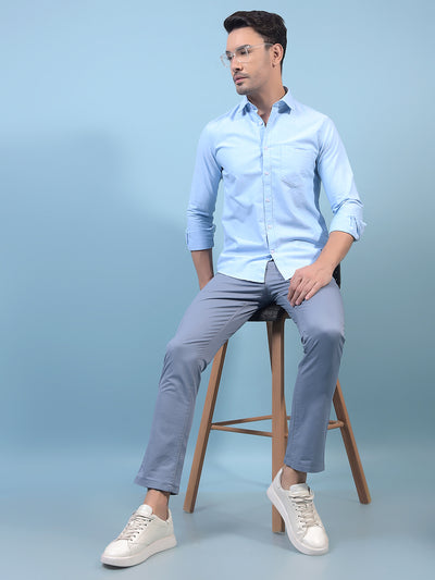 Men's Blue Trousers-Men Trousers-Crimsoune Club