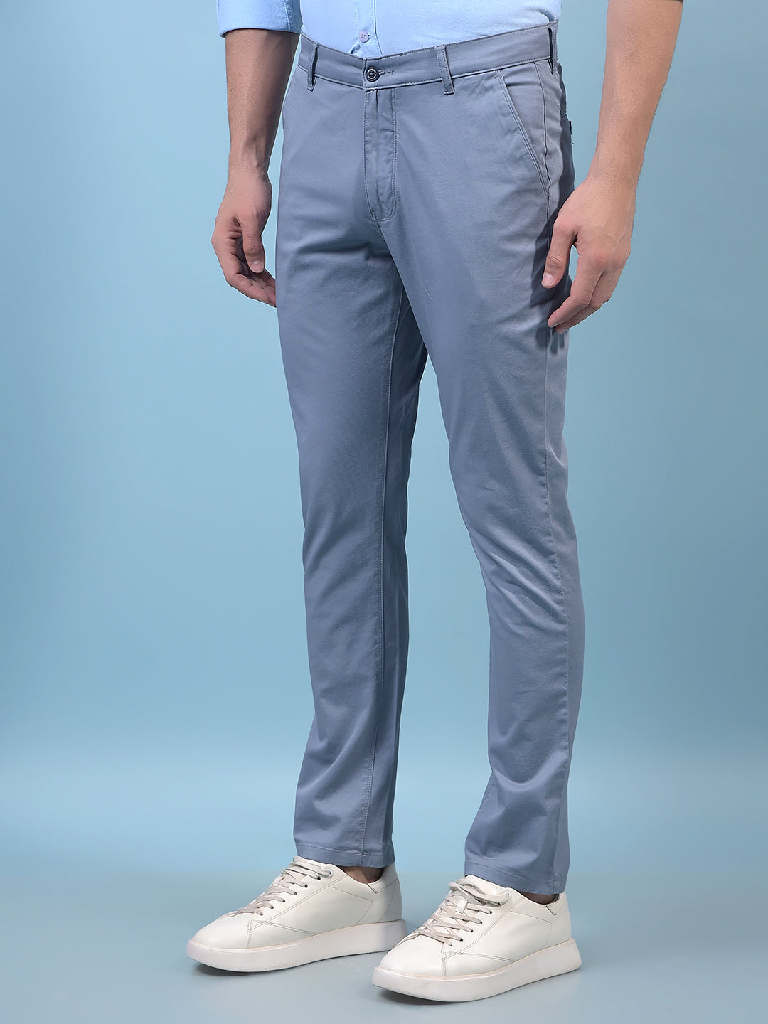Men's Blue Trousers-Men Trousers-Crimsoune Club