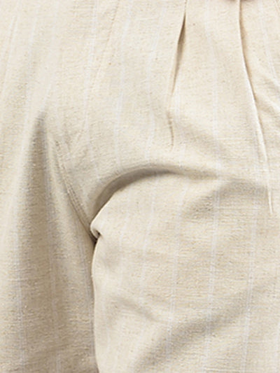 Cream Printed Trousers-Men Trousers-Crimsoune Club