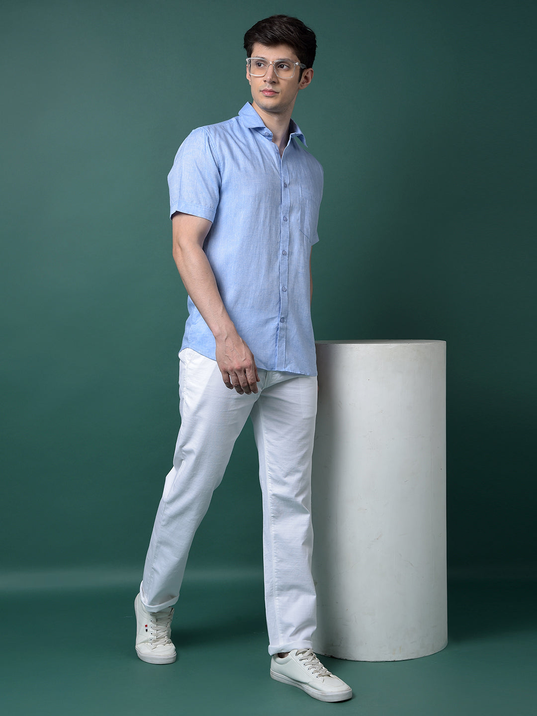 White 100% Cotton Straight Trousers-Men Trousers-Crimsoune Club