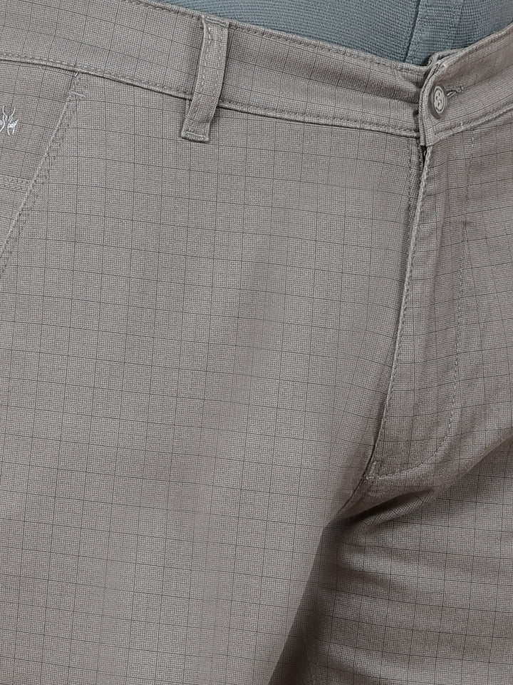 Grey Printed Straight Trousers-Men Trousers-Crimsoune Club