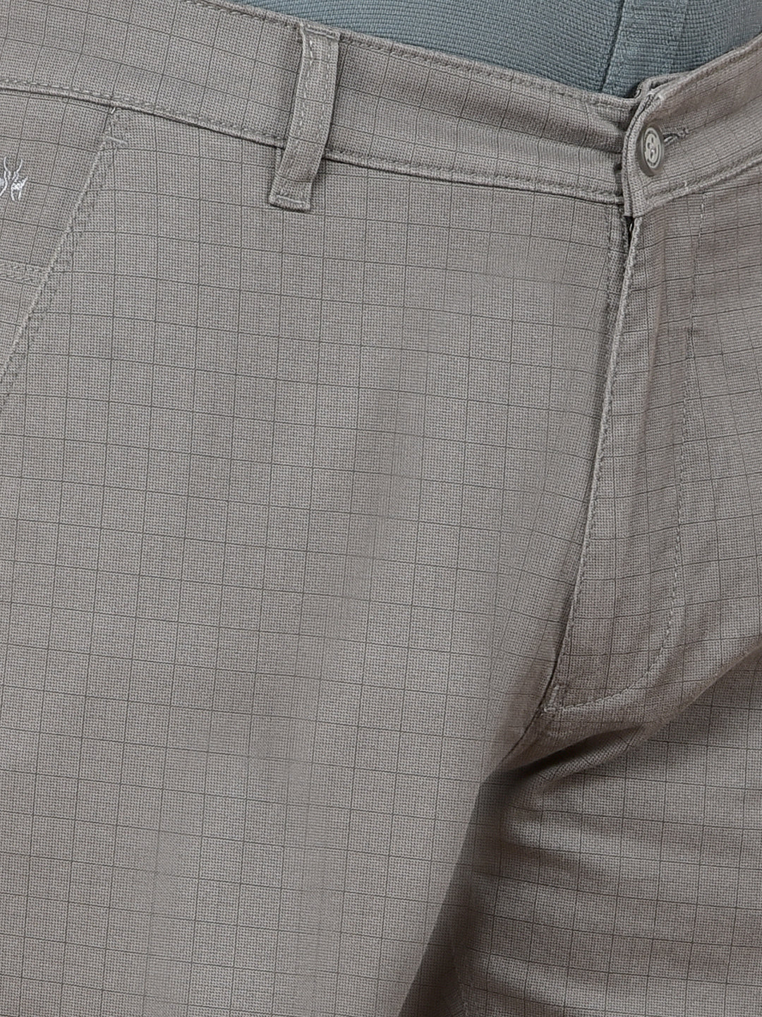 Grey Printed Straight Trousers-Men Trousers-Crimsoune Club