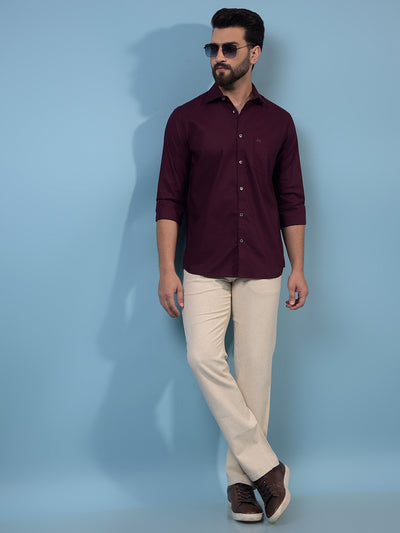 Men's Cream Straight Linen Trousers-Men Trousers-Crimsoune Club