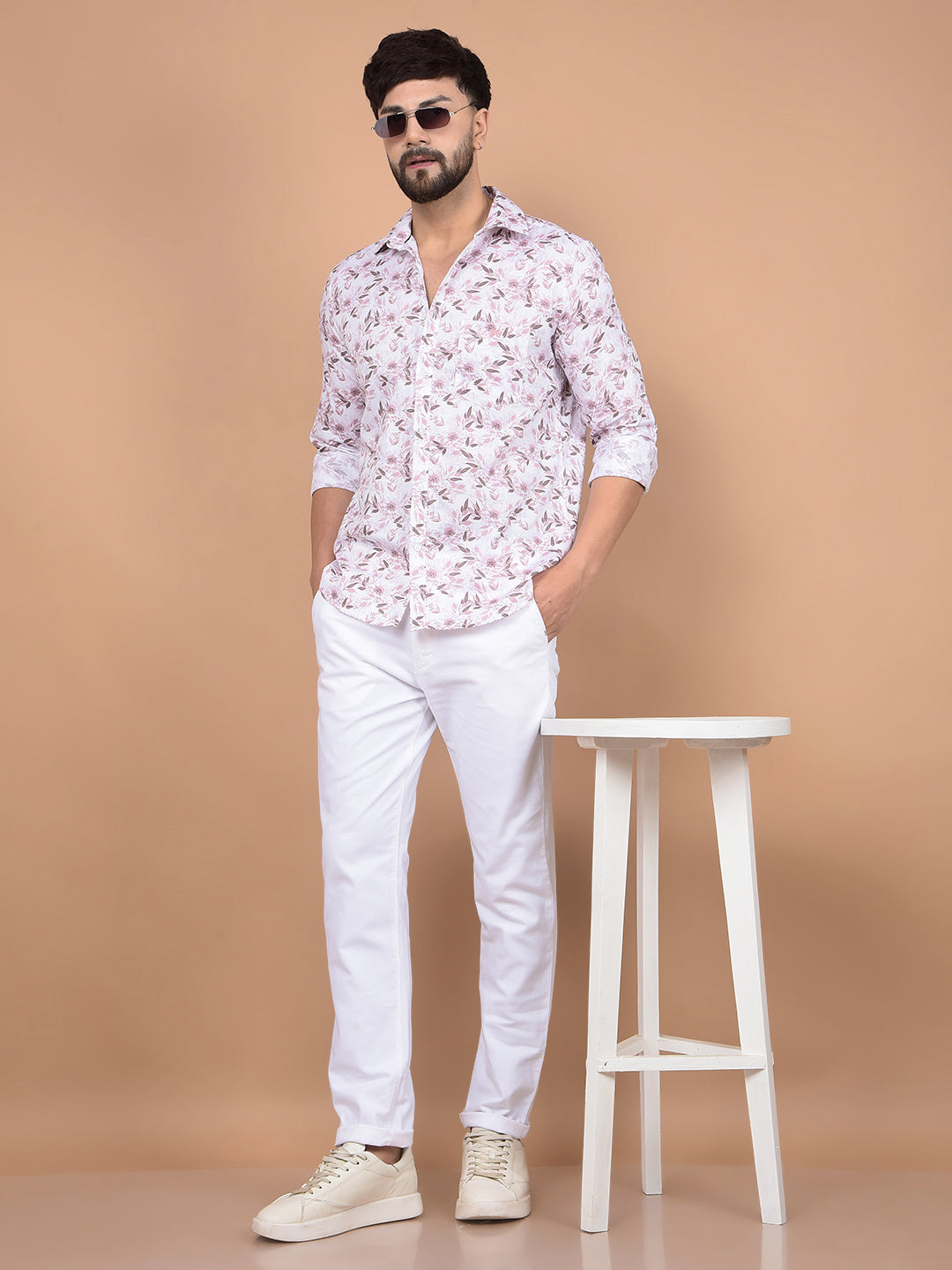 White Linen Trousers-Men Trousers-Crimsoune Club