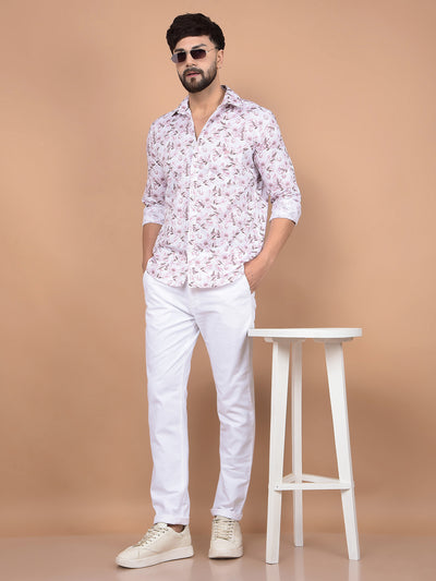 White Linen Trousers-Men Trousers-Crimsoune Club