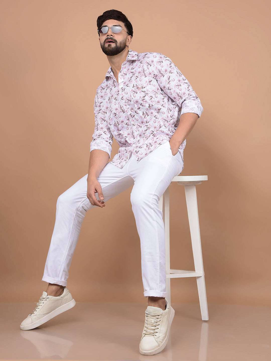 White Linen Trousers-Men Trousers-Crimsoune Club
