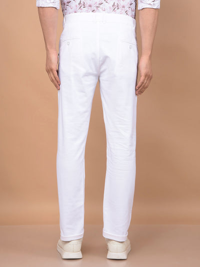 White Linen Trousers-Men Trousers-Crimsoune Club