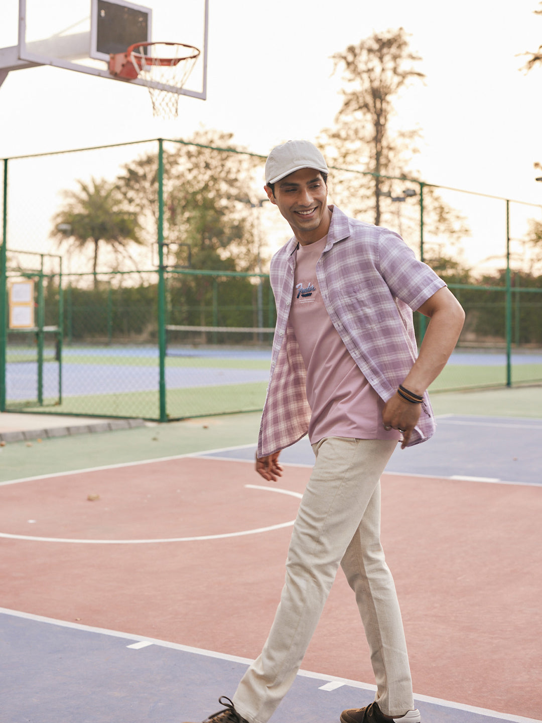 Cream Textured Linen Trousers-Men Trousers-Crimsoune Club