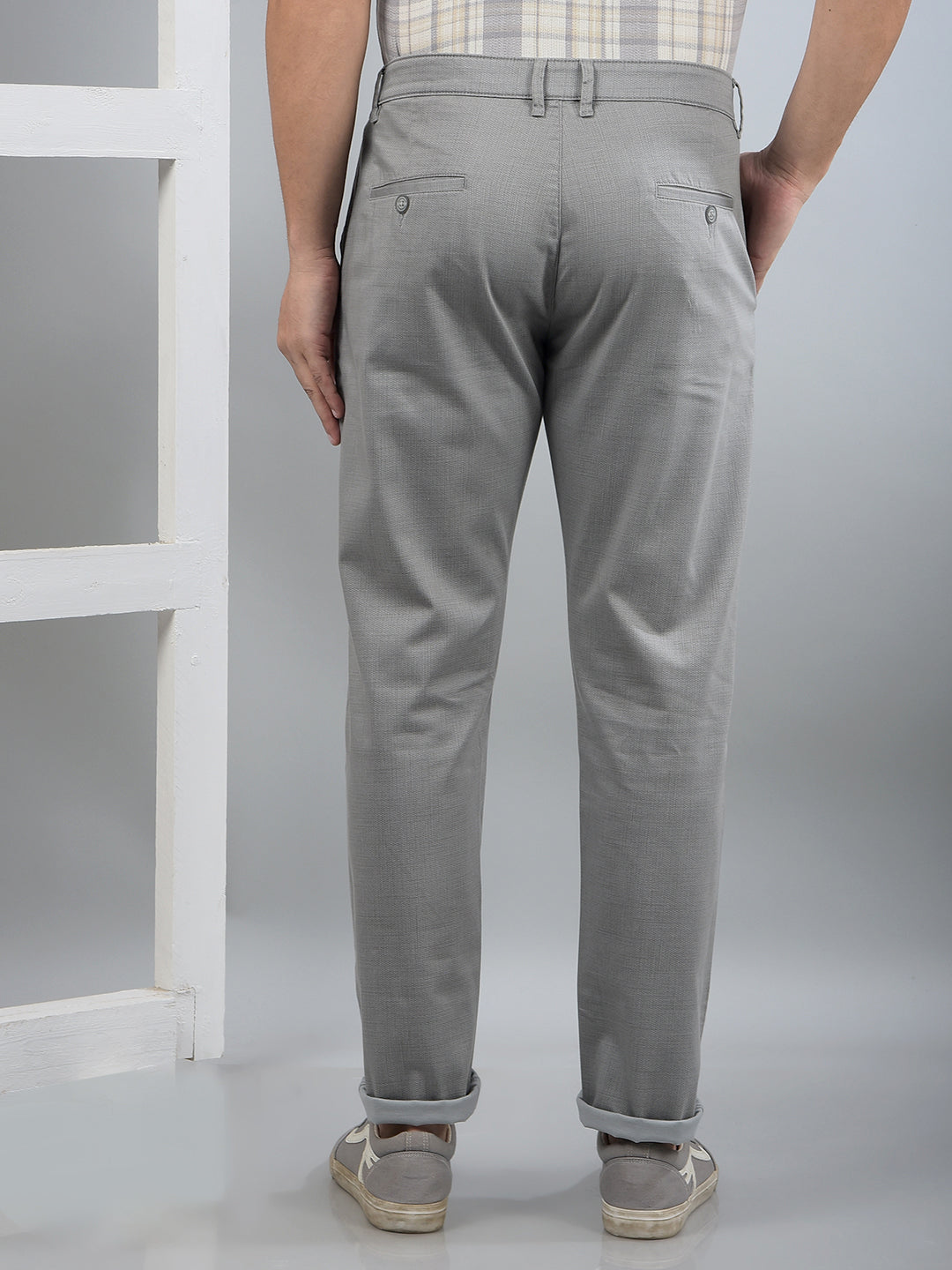 Grey Printed Trousers-Men Trousers-Crimsoune Club