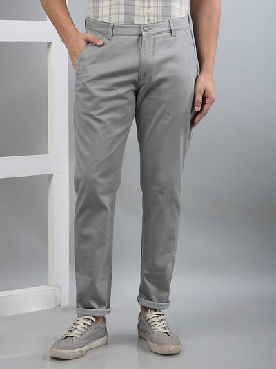 Grey Printed Trousers-Men Trousers-Crimsoune Club