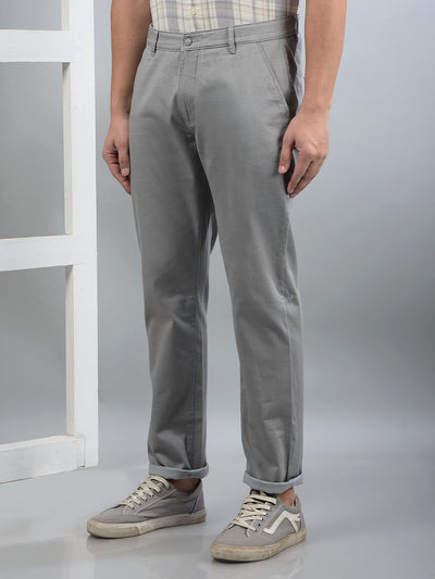 Grey Printed Trousers-Men Trousers-Crimsoune Club