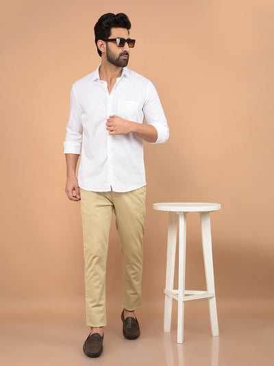 Beige Trousers-Men Trousers-Crimsoune Club