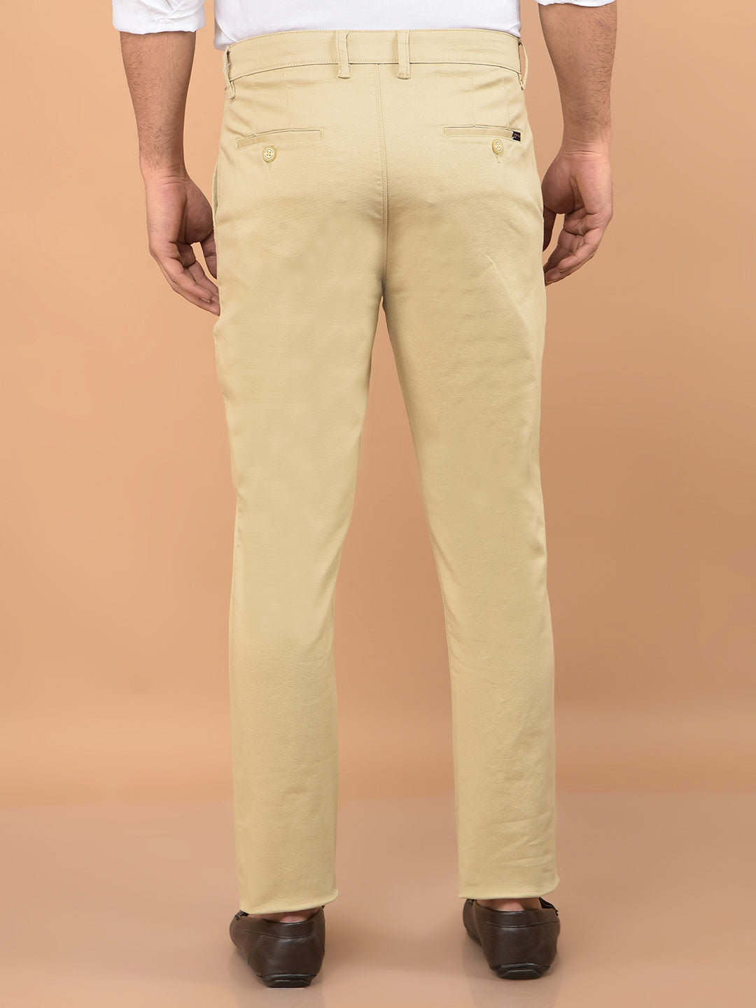 Beige Trousers-Men Trousers-Crimsoune Club