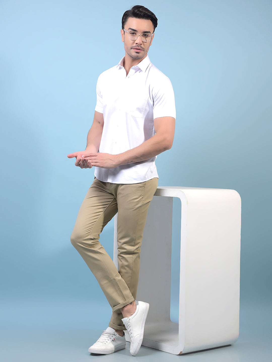 Men's Khaki Trousers-Men Trousers-Crimsoune Club