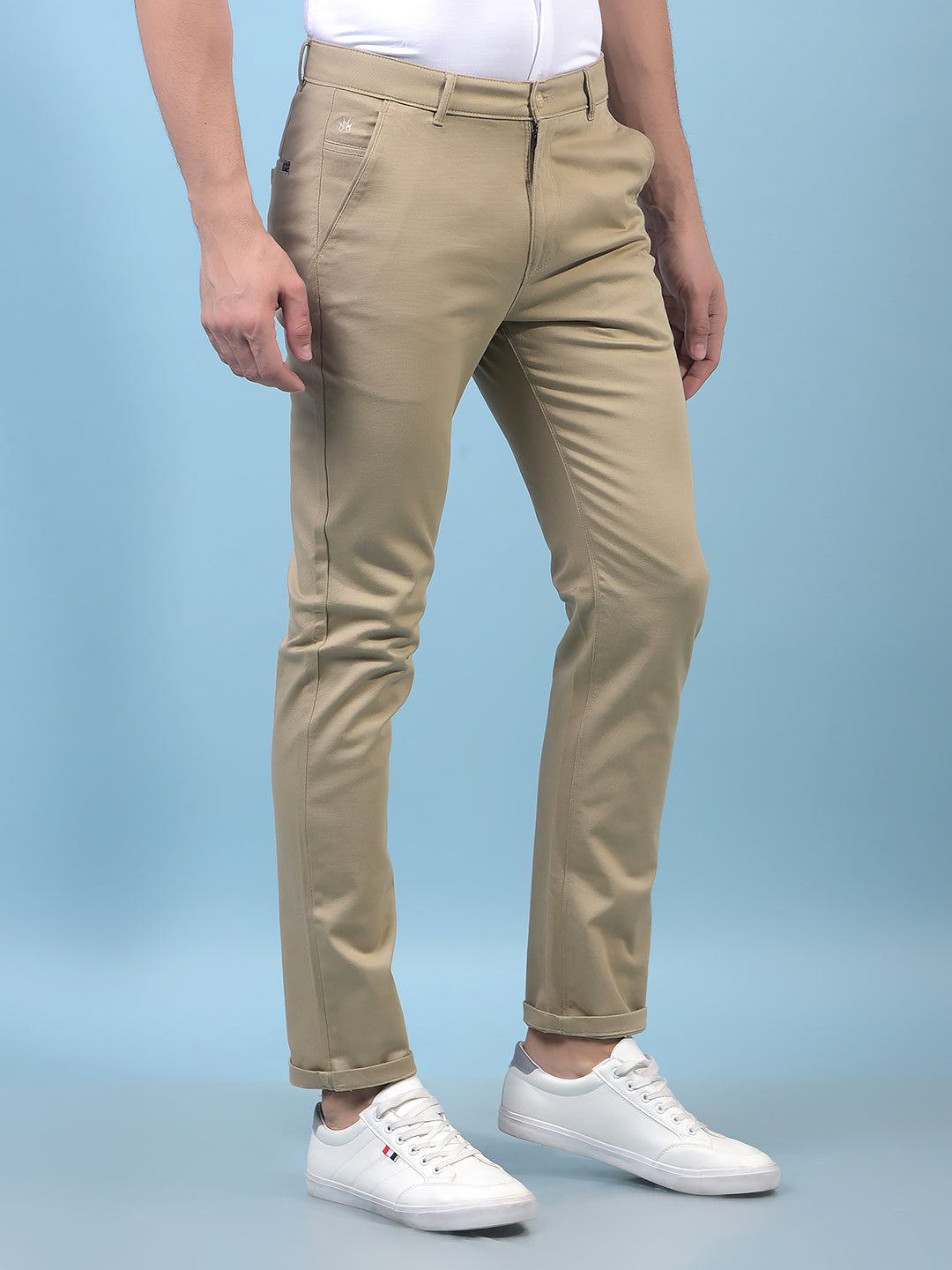 Men's Khaki Trousers-Men Trousers-Crimsoune Club