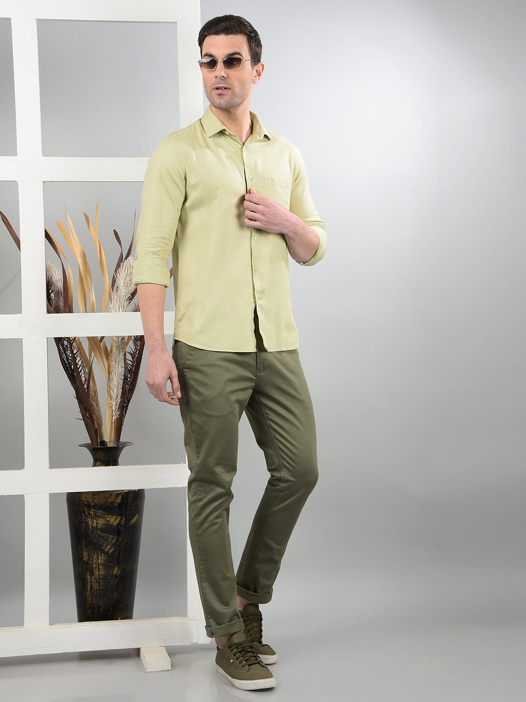 Olive Trousers-Men Trousers-Crimsoune Club