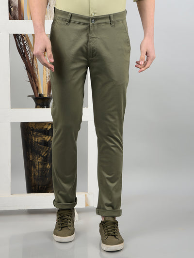 Olive Trousers-Men Trousers-Crimsoune Club