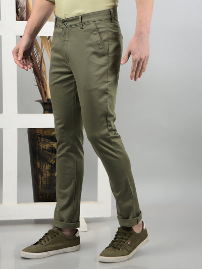 Olive Trousers-Men Trousers-Crimsoune Club
