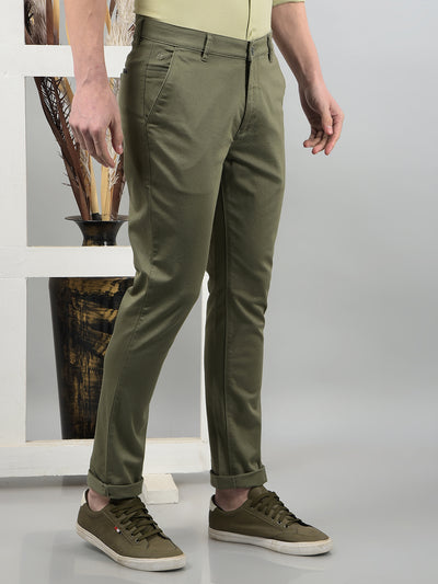Olive Trousers-Men Trousers-Crimsoune Club