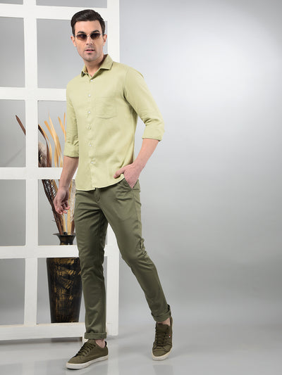 Olive Trousers-Men Trousers-Crimsoune Club