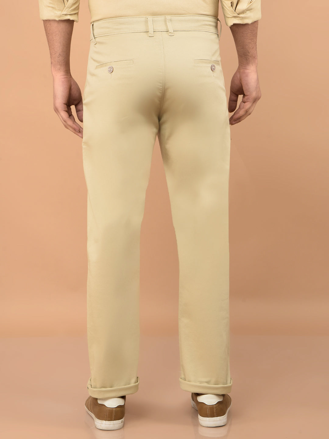 Beige Straight Trousers-Men Trousers-Crimsoune Club