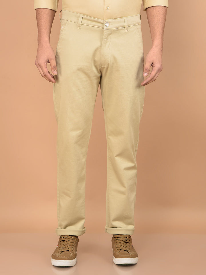 Beige Straight Trousers-Men Trousers-Crimsoune Club