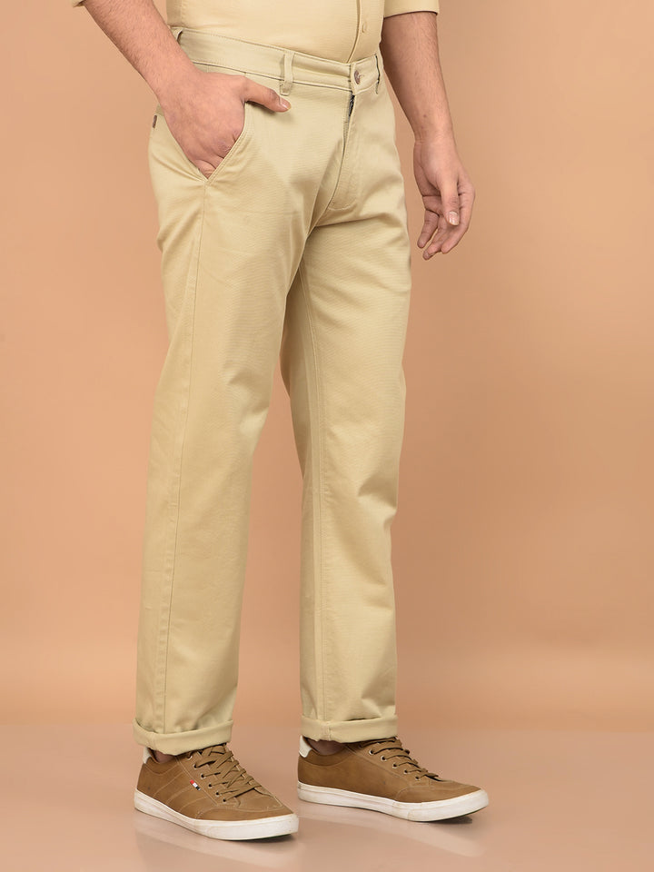 Beige Straight Trousers-Men Trousers-Crimsoune Club