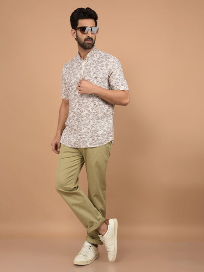 Khaki Straight Trousers-Men Trousers-Crimsoune Club