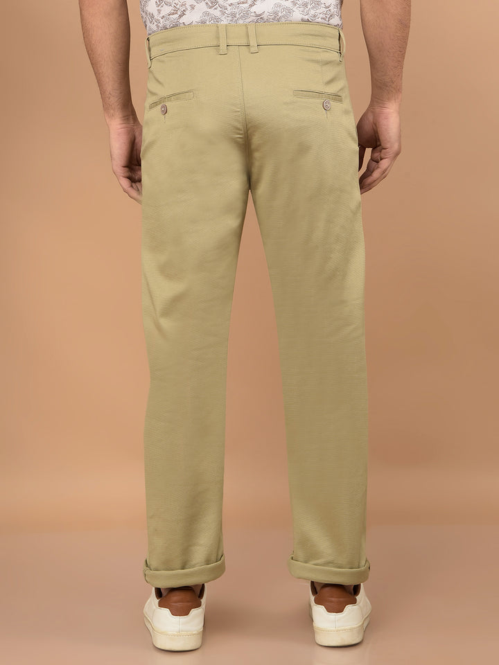 Khaki Straight Trousers-Men Trousers-Crimsoune Club