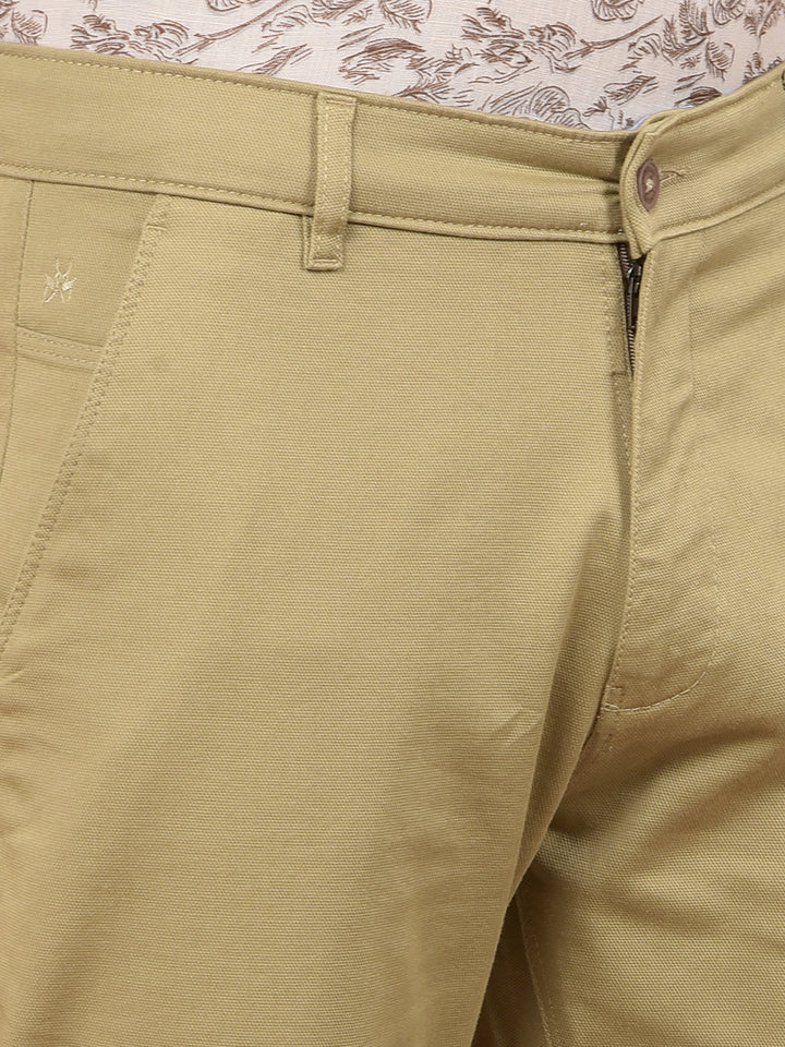 Khaki Straight Trousers-Men Trousers-Crimsoune Club
