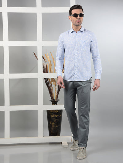 Blue Straight Trousers-Men Trousers-Crimsoune Club
