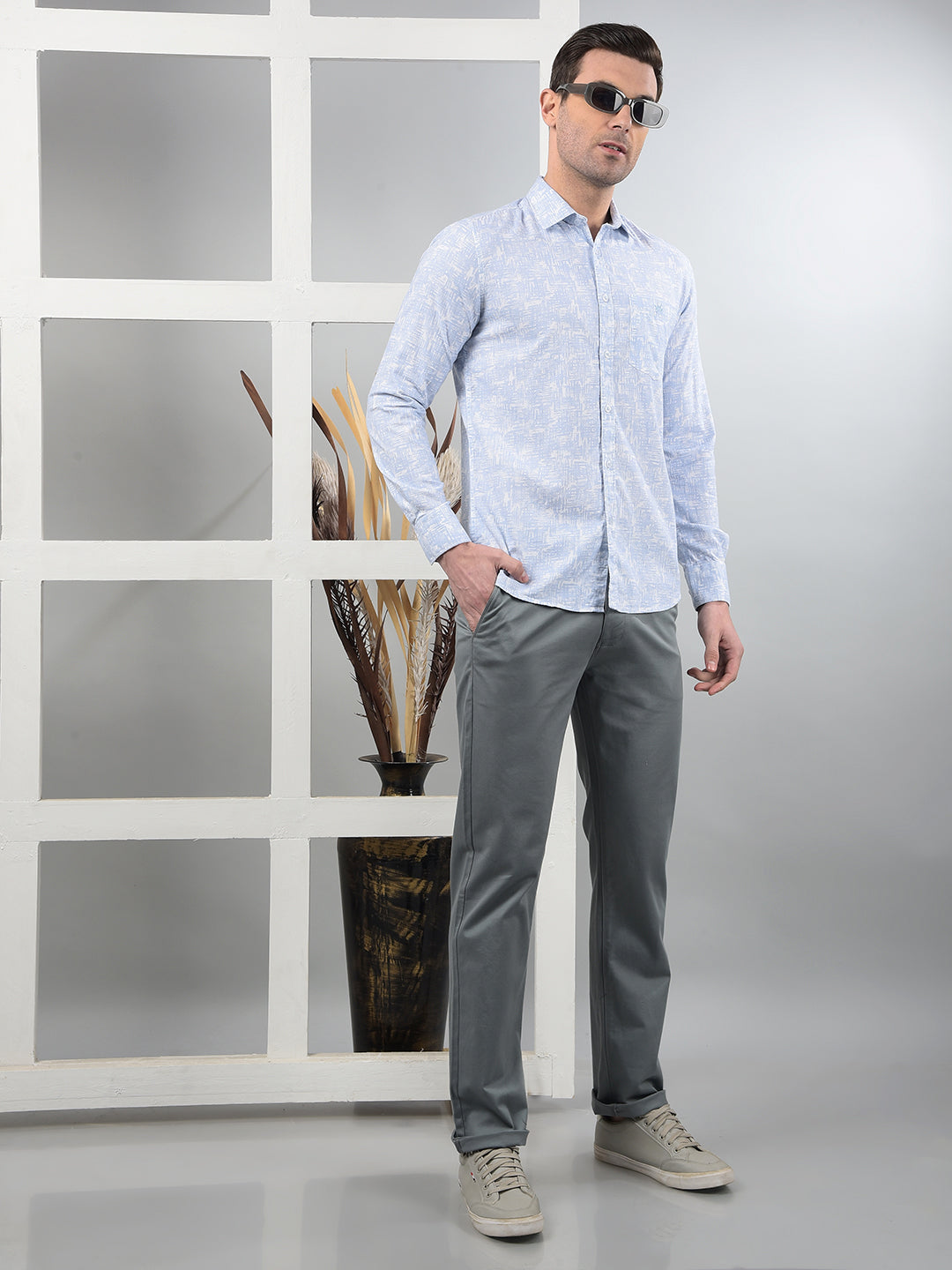 Blue Straight Trousers-Men Trousers-Crimsoune Club