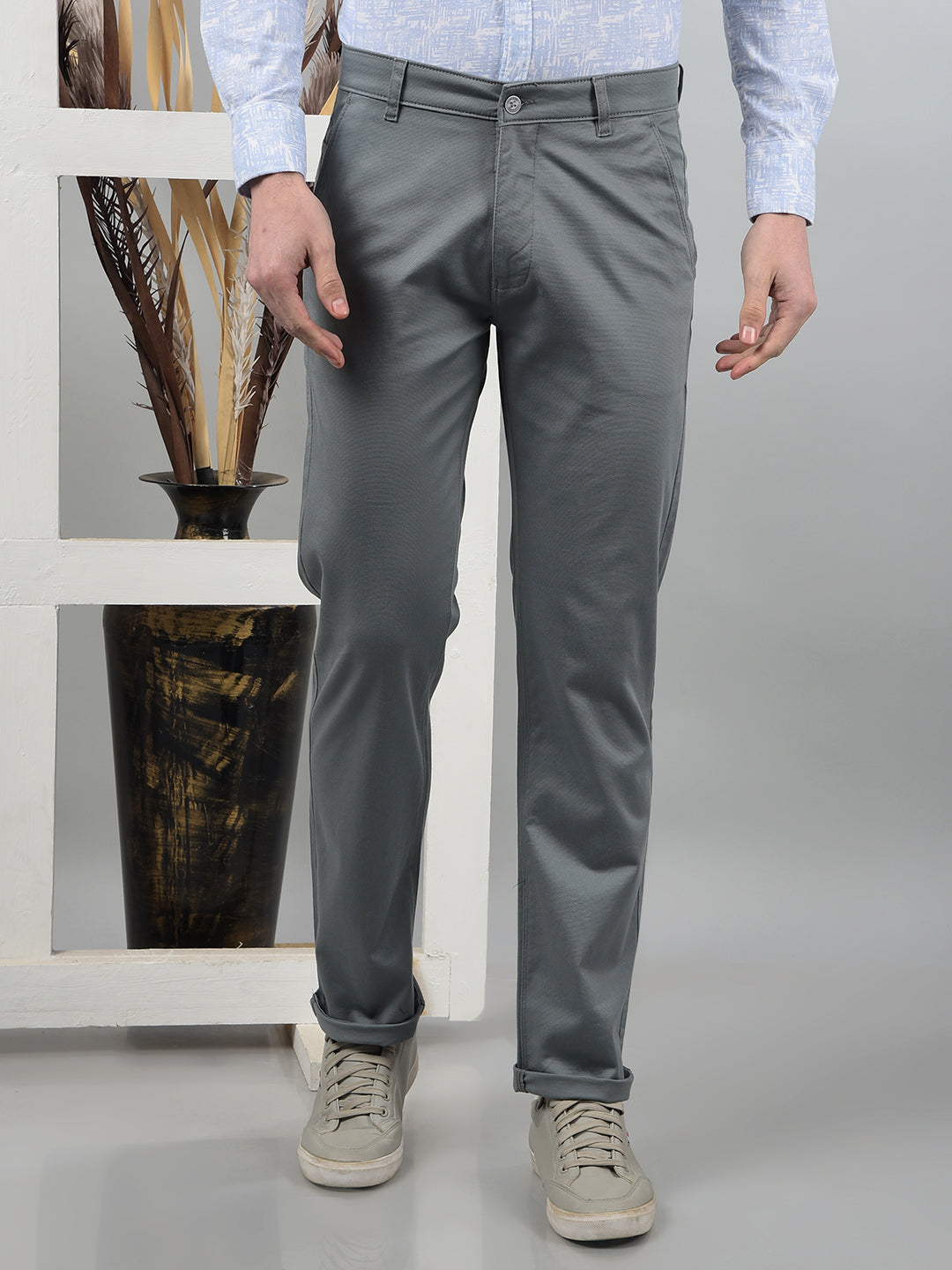 Blue Straight Trousers-Men Trousers-Crimsoune Club
