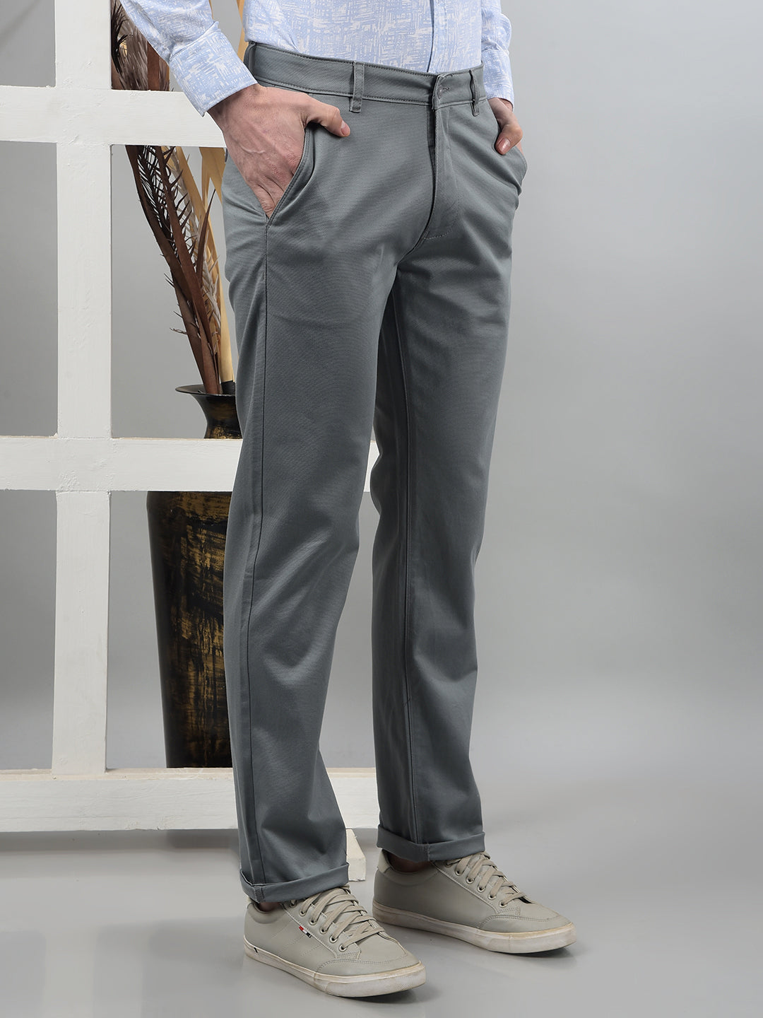 Blue Straight Trousers-Men Trousers-Crimsoune Club