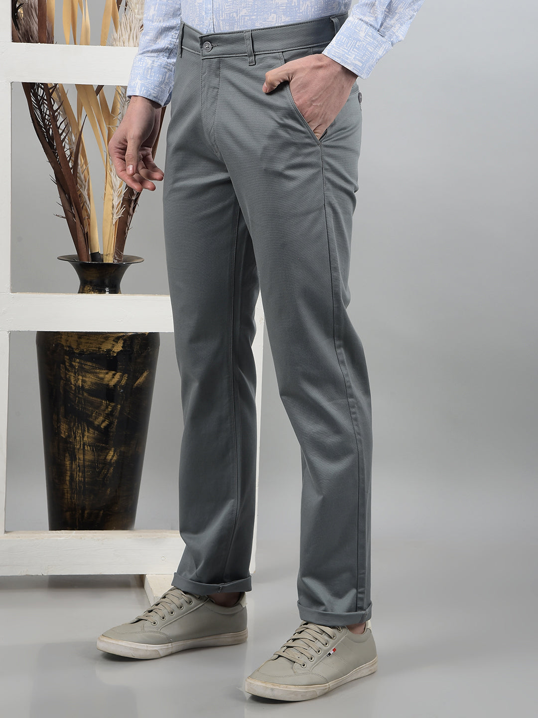 Blue Straight Trousers-Men Trousers-Crimsoune Club