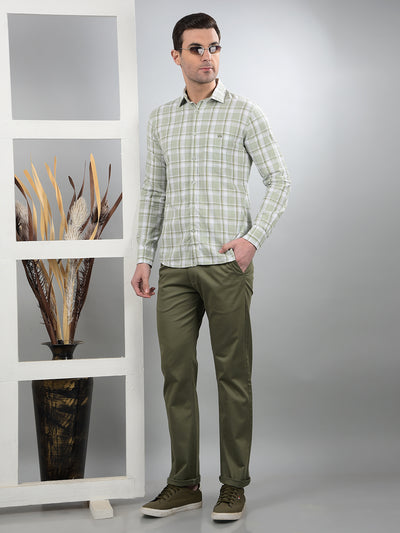 Olive Straight Trousers-Men Trousers-Crimsoune Club