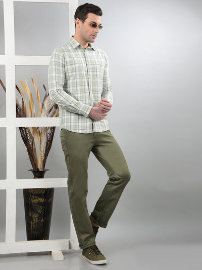 Olive Straight Trousers-Men Trousers-Crimsoune Club