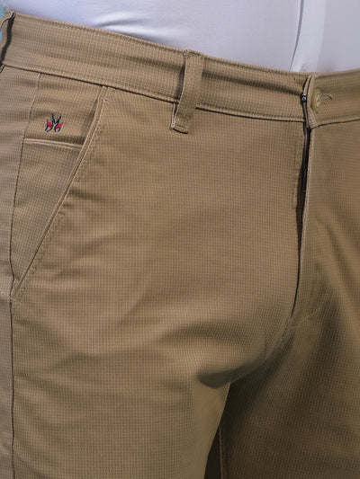 Men's Beige Printed Trousers-Men Trousers-Crimsoune Club