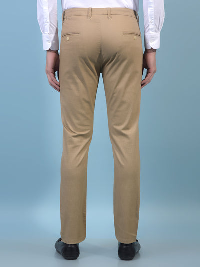 Men's Beige Printed Trousers-Men Trousers-Crimsoune Club